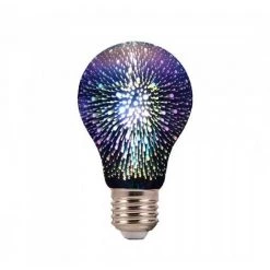 V-TAC VT-2203 Ampoule 3W Smd E27 A60 Blanc Chaud 3000K Verre Chromé Effet De Lumière 3D - SKU 2704