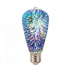 V-TAC VT-2223 Ampoule 3W Smd E27 ST64 Blanc Chaud 3000K Verre Chromé Effet De Lumière 3D - SKU 2705