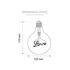 V-TAC VT-2205 Ampoule Globe LED 5W "LOVE" Filament G95 E27 Verre Ambre Smoky Blanc Chaud 2.200K - SKU 2700 -V-TAC Soldes 11649118 3