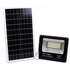V-TAC VT-200W Projecteur Solaire LED 200W Avec Télécommande IR Blanc Froid 6000K Corps Noir IP65 - 94026