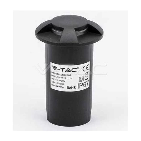 V-TAC VT-1171 Spot Led 1W Encastrable à Trois Fenêtres Blanc Chaud 3000K Corps Noir IP67 - Sku 1470 2 V-TAC VT-1171 Spot Led 1W Encastrable à Trois Fenêtres Blanc Chaud 3000K Corps Noir IP67 - Sku 1470 – Image 2