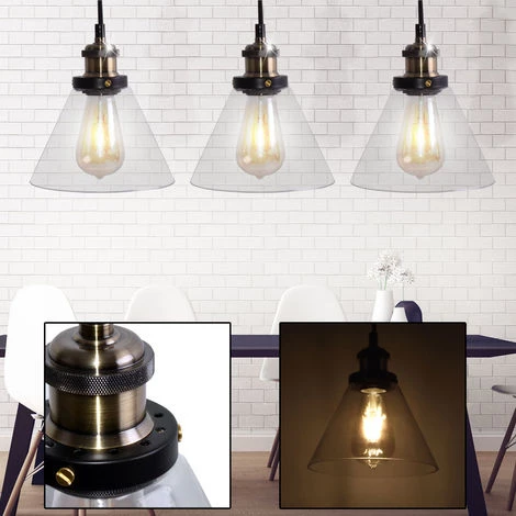 V-TAC Plafonnier Design Suspension Luminaire Suspendu Lampe Spot IP20 E27 Abat-jour Verre VTAC 3738 3 V-TAC Plafonnier Design Suspension Luminaire Suspendu Lampe Spot IP20 E27 Abat-jour Verre VTAC 3738 – Image 3