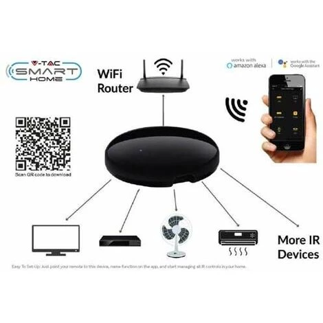 V-TAC Smart Home VT-5151 Télécommande Universelle Infrarouge WIFI Fonctionne Avec Smartphone - Sku 8651 3 V-TAC Smart Home VT-5151 Télécommande Universelle Infrarouge WIFI Fonctionne Avec Smartphone - Sku 8651 – Image 3
