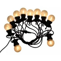 Câble à Perforation LED V-tac VT-71510 5 Mètres Avec Fiche, Avec 10x 0,6w Ampoules à Filament LED, 3000K Blanc Chaud, 300 Lumen, IP44