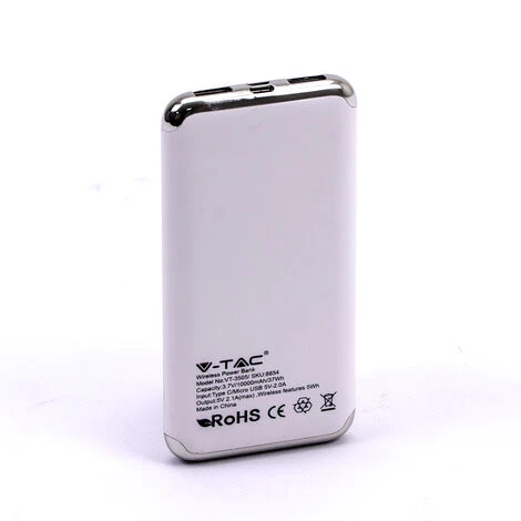 Power Bank LCD V-tac VT-3505 1000 MAh Avec Chargeur Qi - Blanc 5 Power Bank LCD V-tac VT-3505 1000 MAh Avec Chargeur Qi - Blanc – Image 5