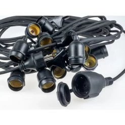 Cordon E27 étanche Complet Avec 10 Douilles V-tac VT-7135 - Câble à Perforation - Éclairage De Fête - E27 - 5 Mètres - Peuvent S'accoupler -V-TAC Soldes 15387286 5