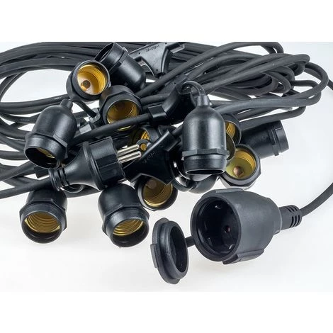 Cordon E27 étanche Complet Avec 15 Douilles V-tac VT-713 - Câble à Perforation - Éclairage De Fête - E27 - 15 Mètres - Peuvent S'accoupler 5 Cordon E27 étanche Complet Avec 15 Douilles V-tac VT-713 - Câble à Perforation - Éclairage De Fête - E27 - 15 Mètres - Peuvent S'accoupler – Image 5