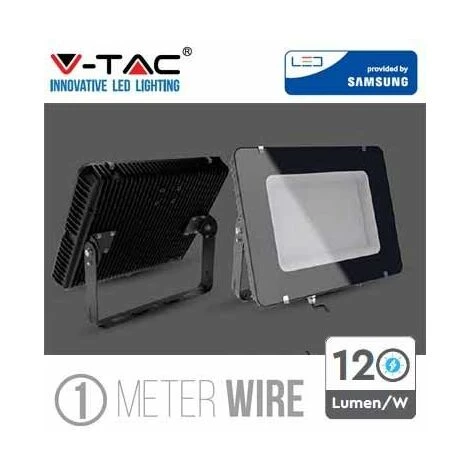 V-TAC PRO VT-505 Projecteur LED 500W Slim Noir Chip Samsung Smd Haute Lumens Blanc Neutre 4000K - SKU 966 2 V-TAC PRO VT-505 Projecteur LED 500W Slim Noir Chip Samsung Smd Haute Lumens Blanc Neutre 4000K - SKU 966 – Image 2