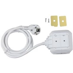 Multiprise V-tac VT-1154-2 - NL/DE (Type F) - Convient à 4 Fiches - 2x USB 2.4A - Câble 1.5 Mètre - Blanche -V-TAC Soldes 15770999 4