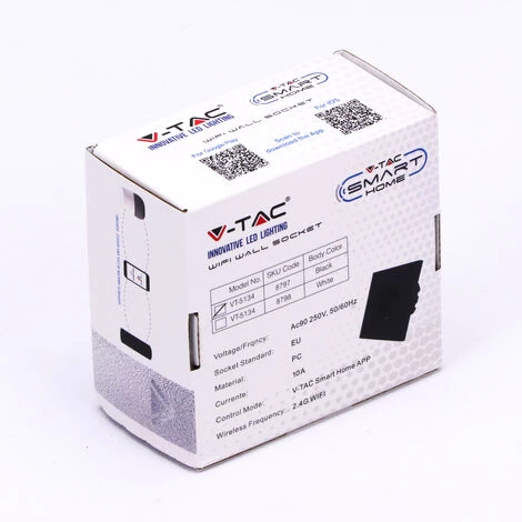 Prise Murale WiFi V-tac Smarthome VT-5134 - Blanche - 10A - 2200W - Fonctionne Avec Amazon Alexa Et Google Home Assistant 5 Prise Murale WiFi V-tac Smarthome VT-5134 - Blanche - 10A - 2200W - Fonctionne Avec Amazon Alexa Et Google Home Assistant – Image 5