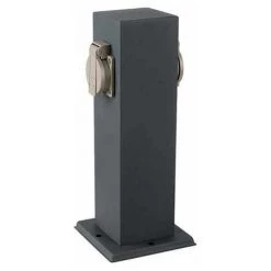 V-TAC VT-1155-2 Prise Extérieure 2 Voies Garden 16A EU Standard Corps Gris Foncé Acier Inoxydable IP44 - SKU 8820