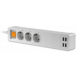 V-TAC Smart Home VT-5018 Rallonge électrique Multiprise WiFi 3 X Schuko + USB Ports Fonctionne Avec Smartphone - Sku 8447