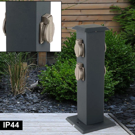 Boîtes De Prises Extérieures Distributeur D'énergie De Jardin Colonne D'alimentation électrique Gris Acier Inoxydable V-Tac 8821 2 Boîtes De Prises Extérieures Distributeur D'énergie De Jardin Colonne D'alimentation électrique Gris Acier Inoxydable V-Tac 8821 – Image 2
