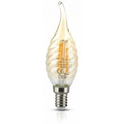 Ampoule LED Flamme Coup De Vent E14 4W Ambrée Filament Vt-1947 - Fs - Blanc Chaud - 2200k - 300 Deg V-TAC