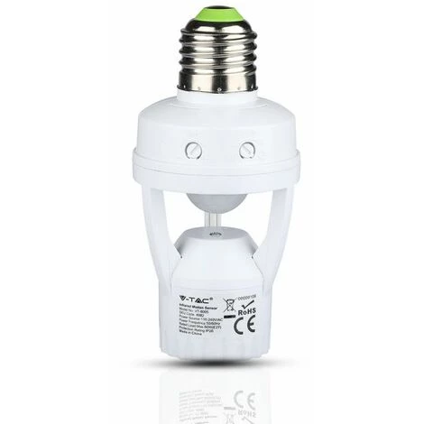 Détecteur Pour Ampoule LED E27 Blanc Vt-8005 V-TAC 1 Détecteur Pour Ampoule LED E27 Blanc Vt-8005 V-TAC