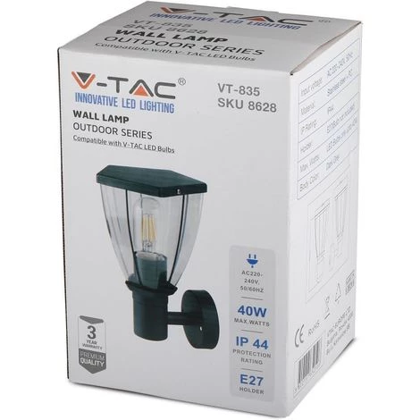 Lampe Murale Extérieure V-tac VT-835 - Acier Inoxydable - Douille E27 - IP44 4 Lampe Murale Extérieure V-tac VT-835 - Acier Inoxydable - Douille E27 - IP44 – Image 4