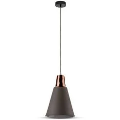 V-TAC Suspension Intérieur E27 Cuivre Et Abat Jour Gris