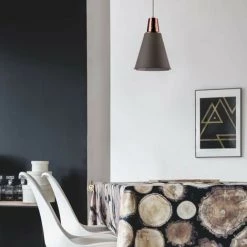 V-TAC Suspension Intérieur E27 Cuivre Et Abat Jour Gris -V-TAC Soldes 2232692 4