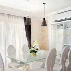 V-TAC Suspension Intérieur E27 Cuivre Et Abat Jour Gris -V-TAC Soldes 2232692 5