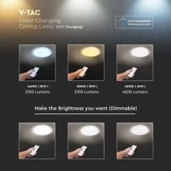 Plafonnier LED Effet étoile DIMMABLE Lumière Du Jour REMOTE CONTROL Lampe V-TAC 14741 -V-TAC Soldes 24653827 3