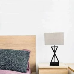 V-TAC VT-7712 Lampe De Table Design Avec Abat-jour Carré Ivoire Avec Auvent En Métal Noir Et Support E27 - Sku 40381 -V-TAC Soldes 25852853 3