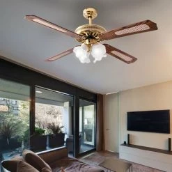 V-TAC Ventilateur De Plafond Refroidisseur Interrupteur à Tirette Lampe En Verre Anti Moustique Ventilateur à 3 Vitesses VTAC 7921 -V-TAC Soldes 27120050 3