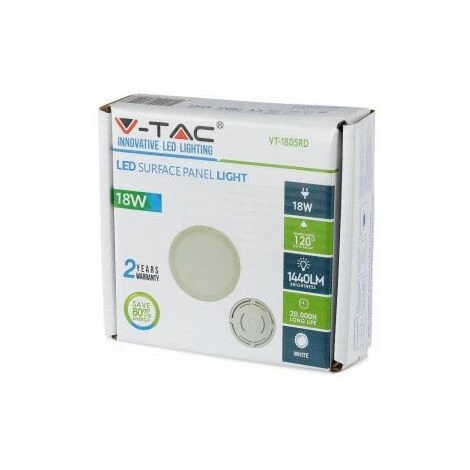 Spot LED Saillie 18W Rond Blanc Avec Transfo Vt-1805rd - Blanc Neutre - 4000k - 120 Deg V-TAC 5 Spot LED Saillie 18W Rond Blanc Avec Transfo Vt-1805rd - Blanc Neutre - 4000k - 120 Deg V-TAC – Image 5