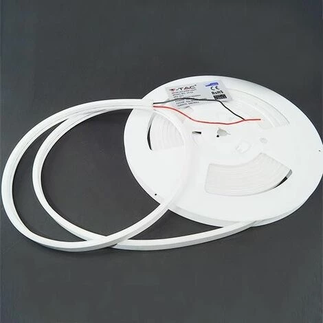 V-TAC VT-55 Led Néon Flex Striplight 10W/M Chip Samsung SMD2835 5M 12V Blanc Neutre 4000K IP65 - Sku 327 2 V-TAC VT-55 Led Néon Flex Striplight 10W/M Chip Samsung SMD2835 5M 12V Blanc Neutre 4000K IP65 - Sku 327 – Image 2