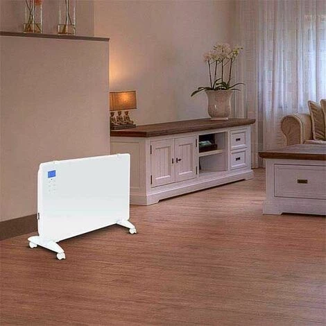 V-TAC VT-2002WRD Réchauffeur De Convecteur En Verre 2000W Écran LCD écran Tactile + Télécommande IR Aluminium Blanc IP24 - Sku 8663 4 V-TAC VT-2002WRD Réchauffeur De Convecteur En Verre 2000W Écran LCD écran Tactile + Télécommande IR Aluminium Blanc IP24 - Sku 8663 – Image 4