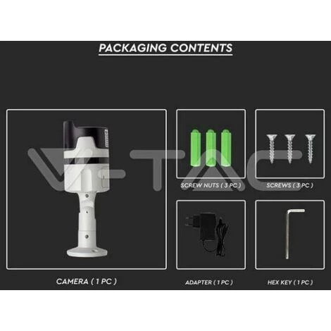 V-tac Ip Camera Wi-fi Indoor&outdoor 3mp Ip65 Vt-5157 8987 2 V-tac Ip Camera Wi-fi Indoor&outdoor 3mp Ip65 Vt-5157 8987 – Image 2