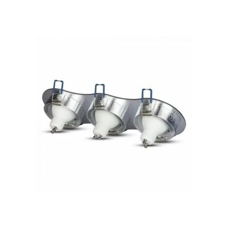 Coupelle Orientable Pour 3 Ampoules LED GU10 Aluminium Brossé Vt-784 Fs V-TAC 3 Coupelle Orientable Pour 3 Ampoules LED GU10 Aluminium Brossé Vt-784 Fs V-TAC – Image 3