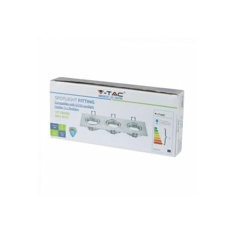 Coupelle Orientable Rectangulaire Pour 3 Ampoules LED GU10 Aluminium Brossé Vt-784 V-TAC 5 Coupelle Orientable Rectangulaire Pour 3 Ampoules LED GU10 Aluminium Brossé Vt-784 V-TAC – Image 5