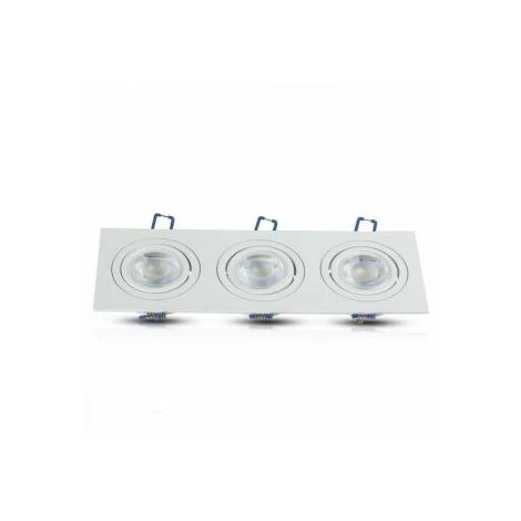 Coupelle Orientable Rectangulaire Pour 3 Ampoules LED GU10 Blanche Vt-784 Fs V-TAC 3 Coupelle Orientable Rectangulaire Pour 3 Ampoules LED GU10 Blanche Vt-784 Fs V-TAC – Image 3