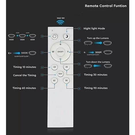 V-TAC VT-8403 Dôme Rond Led Lumière 20W / 40W Surface Changement Couleur 3in1 Et Dimmable Avec Télécommande - Sku 14601 4 V-TAC VT-8403 Dôme Rond Led Lumière 20W / 40W Surface Changement Couleur 3in1 Et Dimmable Avec Télécommande - Sku 14601 – Image 4