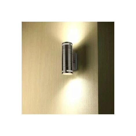 Applique Murale Extérieure Directe / Indirect Pour 2 Ampoules LED GU10 Ip44 Acier Vt-7632 V-TAC 2 Applique Murale Extérieure Directe / Indirect Pour 2 Ampoules LED GU10 Ip44 Acier Vt-7632 V-TAC – Image 2