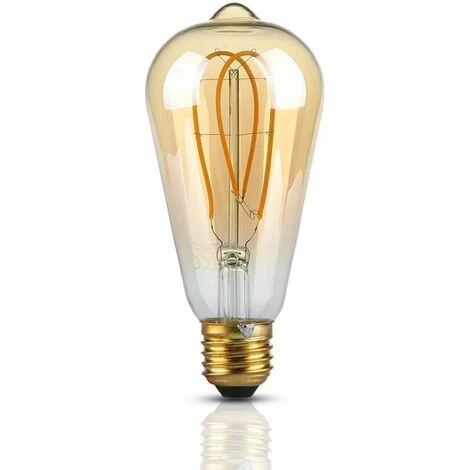 Ampoule LED Vintage E27 St64 5W Ambrée Filament Vt-2066 - Fs - Blanc Chaud - 2200k - 300 Deg V-TAC 1 Ampoule LED Vintage E27 St64 5W Ambrée Filament Vt-2066 - Fs - Blanc Chaud - 2200k - 300 Deg V-TAC