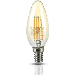 V-TAC Ampoule LED E14 FILAMENT AMBRE 4 W Eq 35W | Température De Couleur: Blanc Chaud 2200K