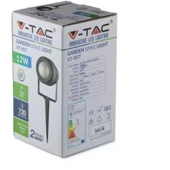 V-TAC Spot Piquet De Jardin éclairage LED Vert 12W Boitier Gris 720 LM -V-TAC Soldes 35877695 4