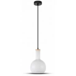 Suspension Luminaire En Verre Pour Ampoule LED E27 Blanc Vt-7205 - Fs V-TAC