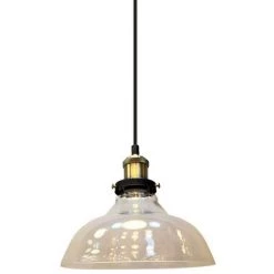 V-TAC Lampe Suspension Avec Porte-lampe E27 Verre & Métal Transparent Diam 245