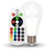 V-TAC Ampoule LED E27 A60 6W RGB + 6400K° Avec Télécommande