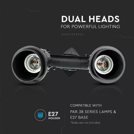 V-TAC Spot Jardin 2 Têtes E27 Sur Piquet IP44 3 V-TAC Spot Jardin 2 Têtes E27 Sur Piquet IP44 – Image 3