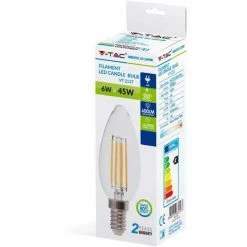 V-TAC Ampoule LED E14 6W Filament Eq 45W | Température De Couleur: Blanc Chaud 2700K -V-TAC Soldes 52828557 5