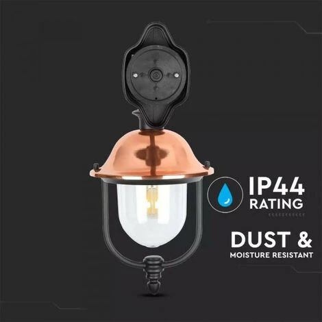 Applique Extérieure CLASSIC IP44 E27 Noir Et Cuivre V-TAC 3 Applique Extérieure CLASSIC IP44 E27 Noir Et Cuivre V-TAC – Image 3
