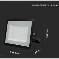 V-TAC Projecteur LED 100W 8000 Lumens VTAC Pro NOIR IP65 Extérieur | Température De Couleur: Blanc Neutre 4000K 9 V-TAC Projecteur LED 100W 8000 Lumens VTAC Pro NOIR IP65 Extérieur | Température De Couleur: Blanc Neutre 4000K -V-TAC Soldes 53616696 5