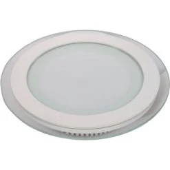V-TAC Mini Panneau Encastrable LED 12W - En Verre Rond - Blanc Chaud