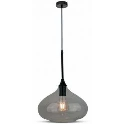 V-TAC Lustre LED En Forme De Goutte En Verre Brillant Avec Douille E27 (max 60W) Couleur Noire