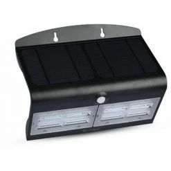 V-TAC Applique Solaire LED Avec Batterie 6,8W 60LED Avec Capteur PIR Couleur Noire 4000K IP65