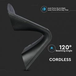 V-TAC Applique Solaire LED Avec Batterie 6,8W 60LED Avec Capteur PIR Couleur Noire 4000K IP65 -V-TAC Soldes 56813094 4