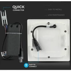 V-TAC Mini Panneau LED 24W Puce Samsung Carré Encastré 3000K -V-TAC Soldes 56813185 3